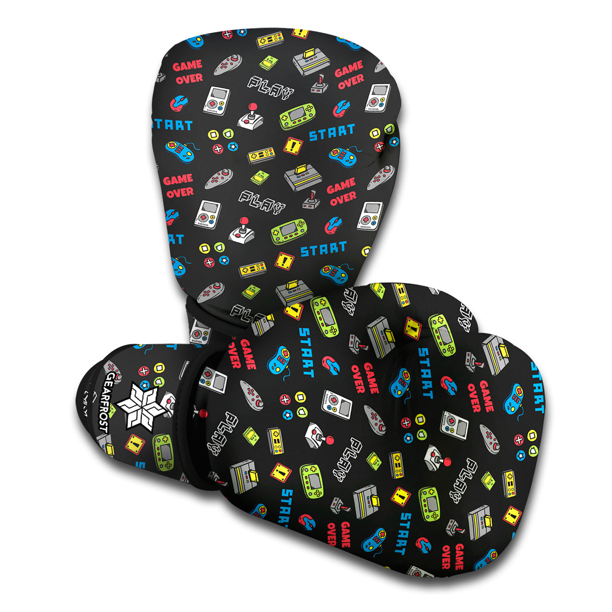 Video Game Gadgets Pattern Print Boxing Gloves