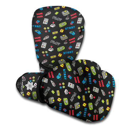 Video Game Gadgets Pattern Print Boxing Gloves