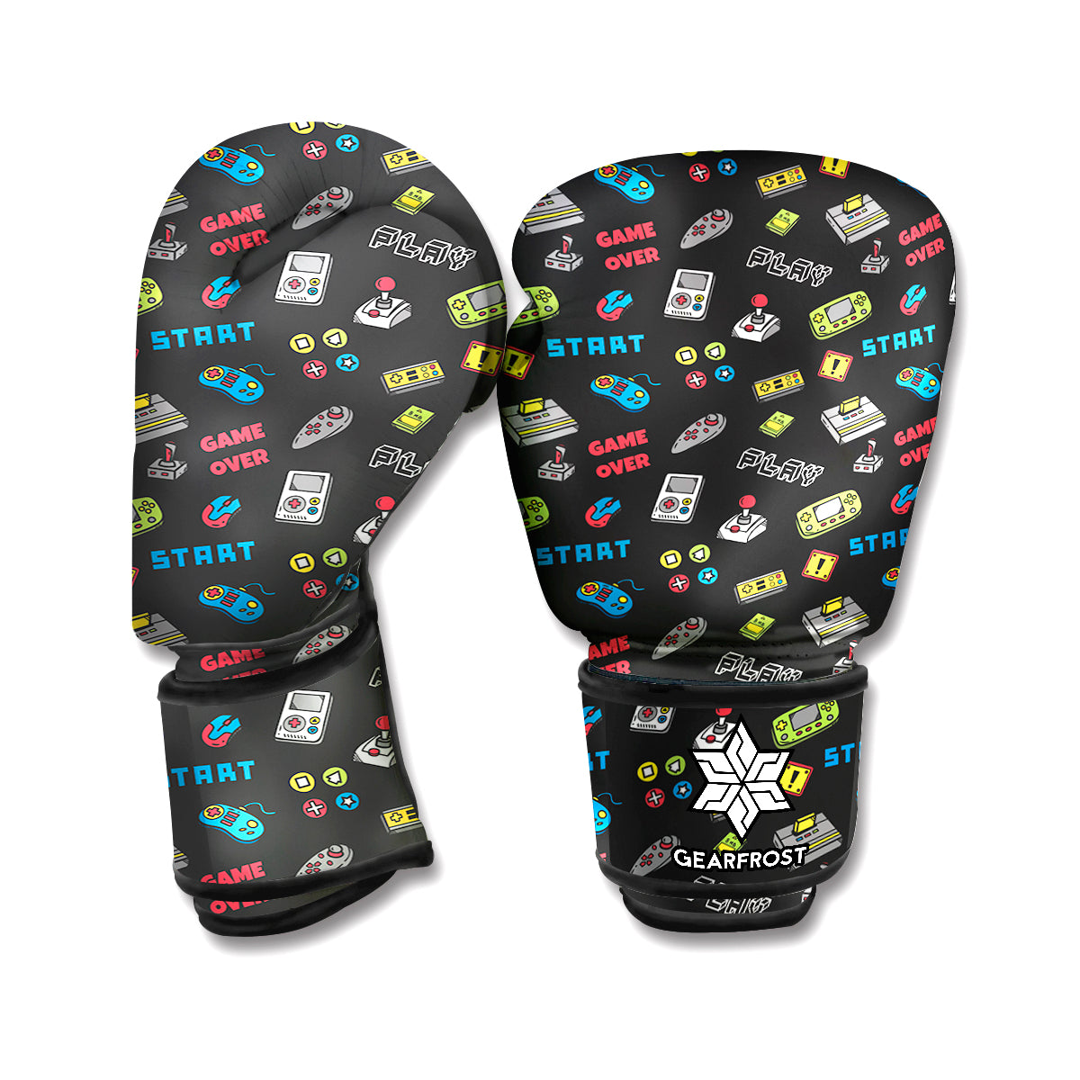 Video Game Gadgets Pattern Print Boxing Gloves