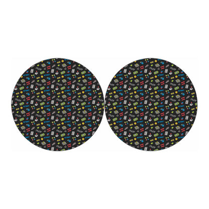Video Game Gadgets Pattern Print Car Coasters