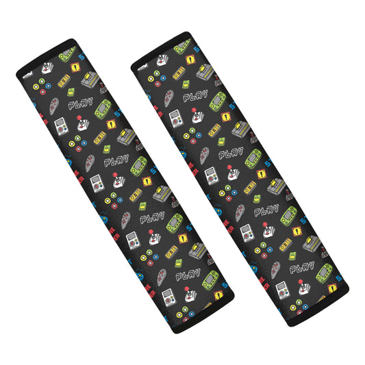 Video Game Gadgets Pattern Print Car Seat Belt Covers
