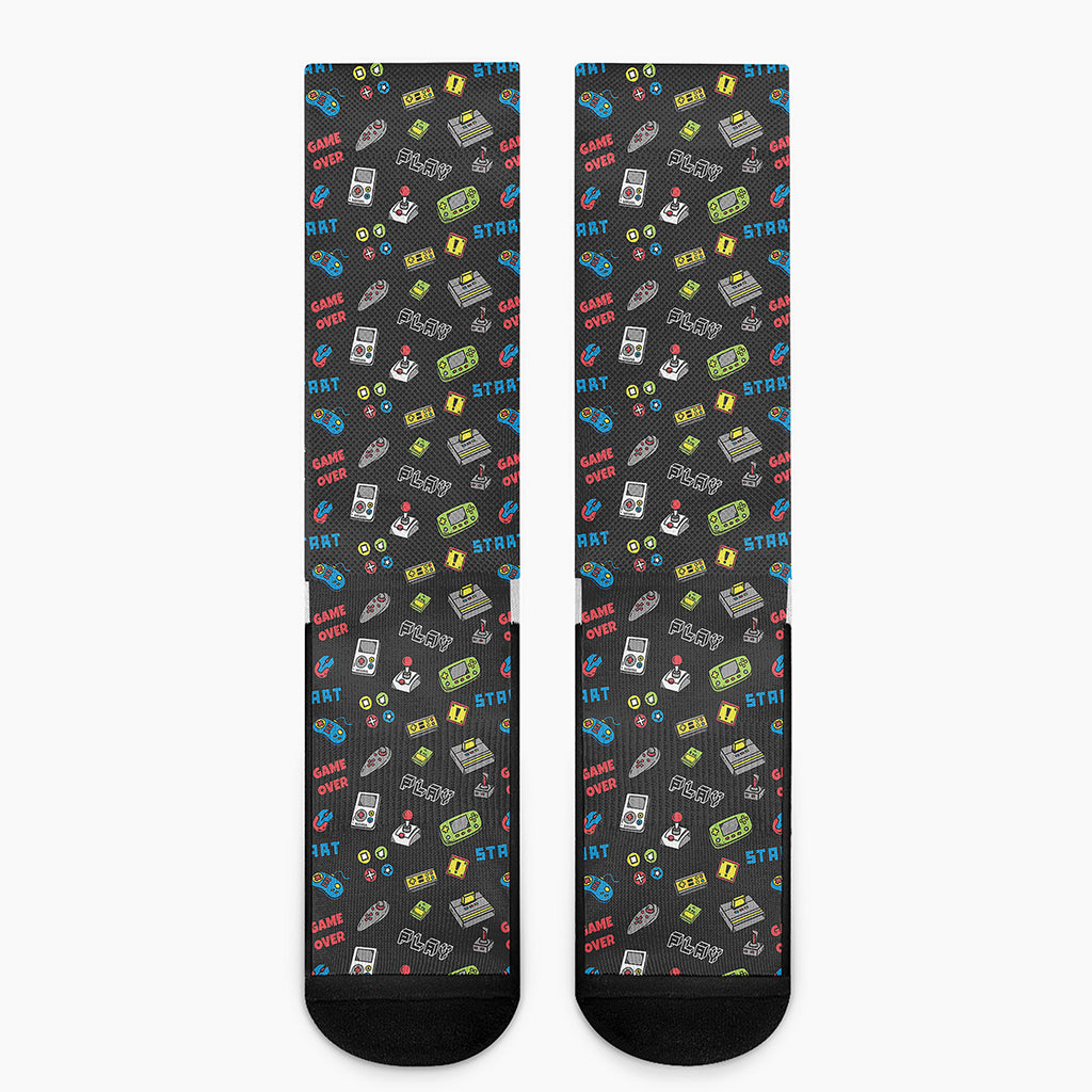 Video Game Gadgets Pattern Print Crew Socks