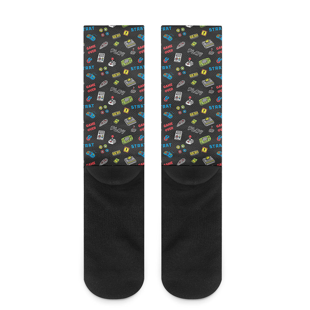 Video Game Gadgets Pattern Print Crew Socks