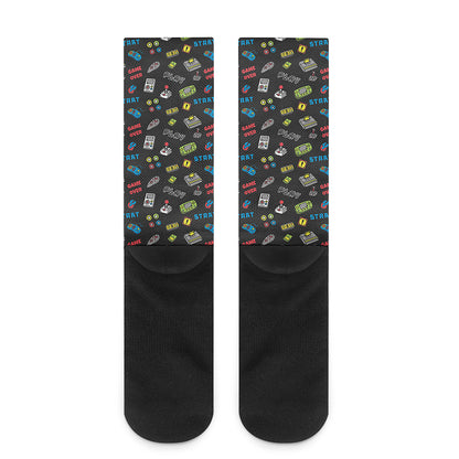 Video Game Gadgets Pattern Print Crew Socks