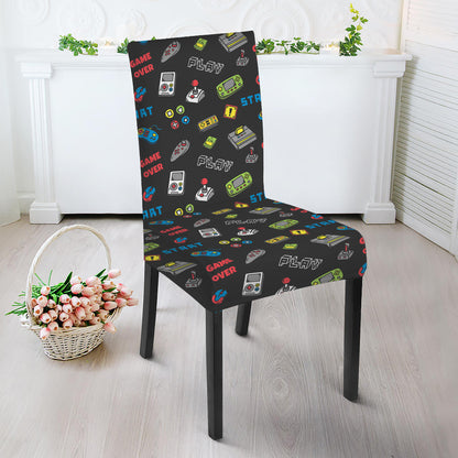 Video Game Gadgets Pattern Print Dining Chair Slipcover