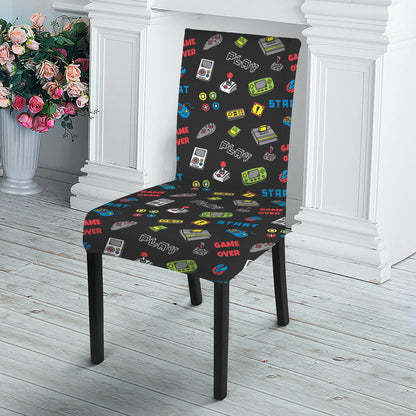 Video Game Gadgets Pattern Print Dining Chair Slipcover