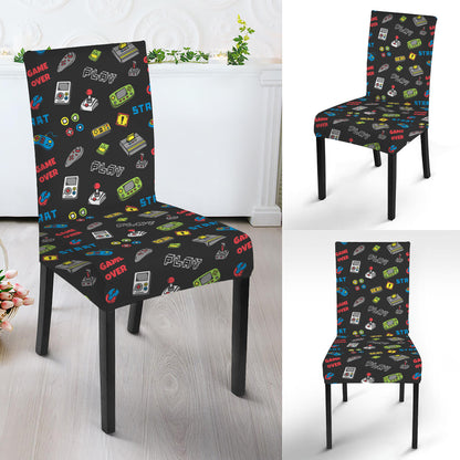 Video Game Gadgets Pattern Print Dining Chair Slipcover