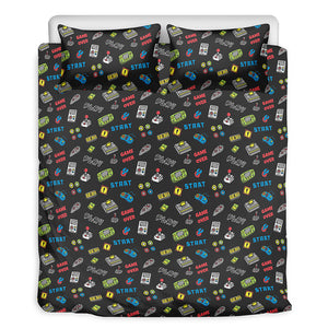 Video Game Gadgets Pattern Print Duvet Cover Bedding Set