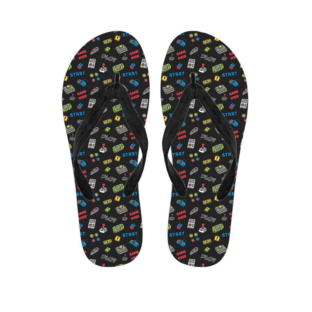 Video Game Gadgets Pattern Print Flip Flops