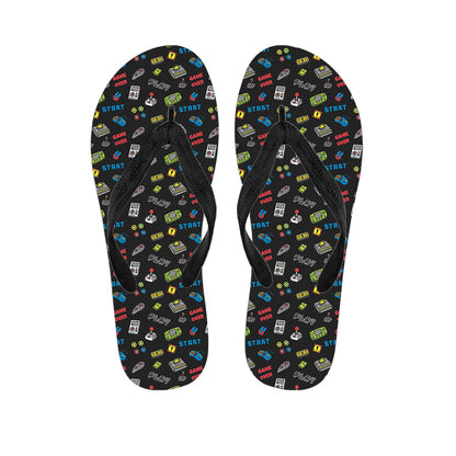 Video Game Gadgets Pattern Print Flip Flops