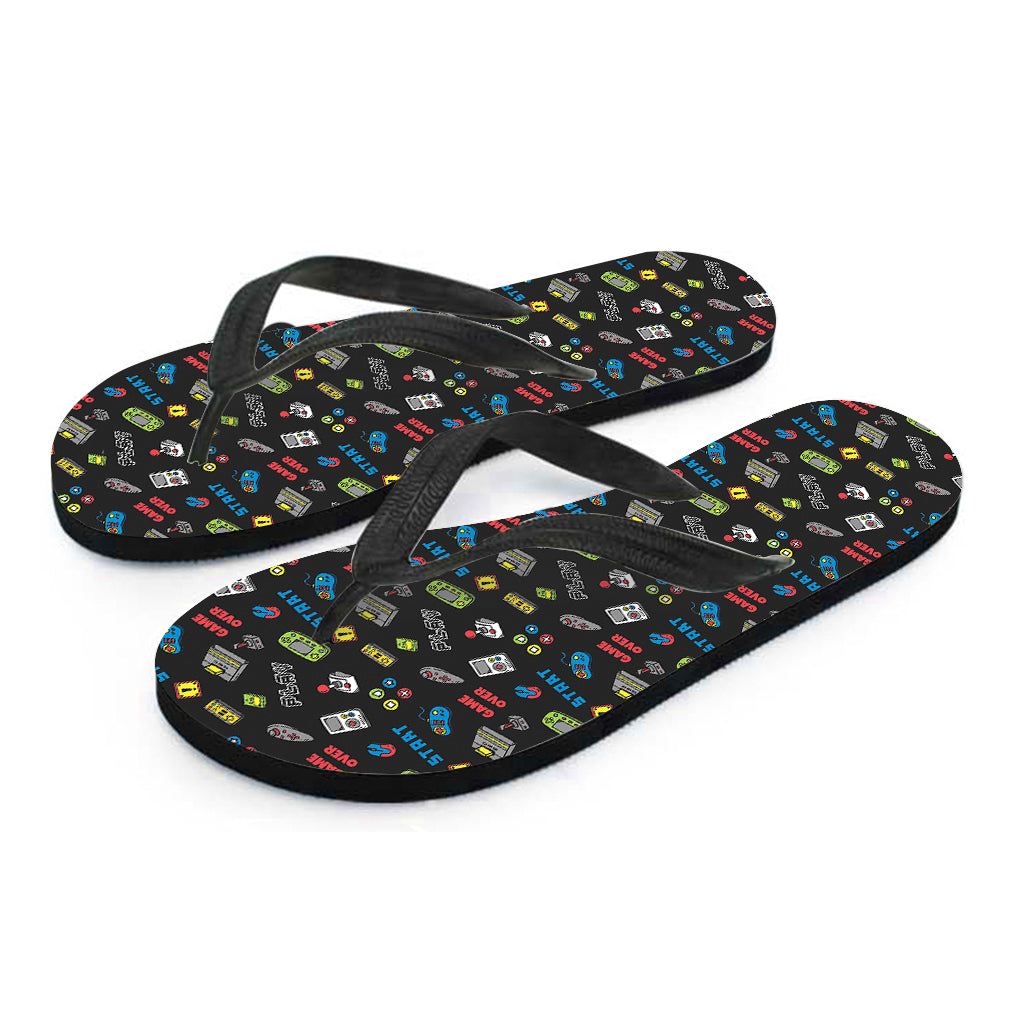Video Game Gadgets Pattern Print Flip Flops