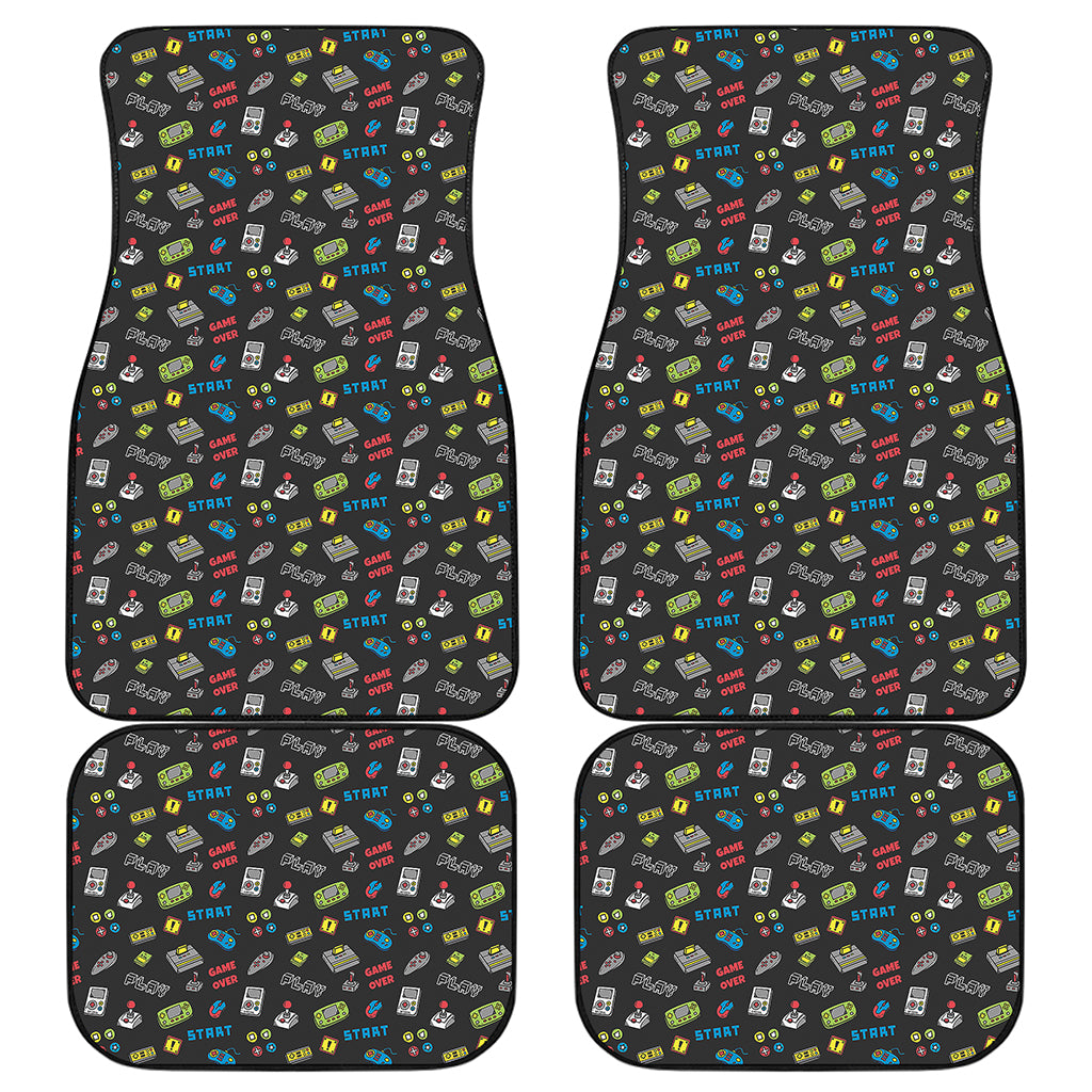 Video Game Gadgets Pattern Print Front and Back Car Floor Mats