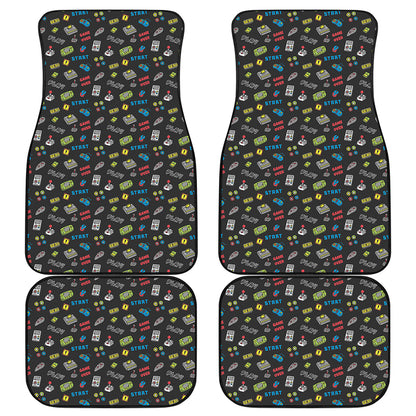Video Game Gadgets Pattern Print Front and Back Car Floor Mats