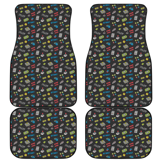 Video Game Gadgets Pattern Print Front and Back Car Floor Mats