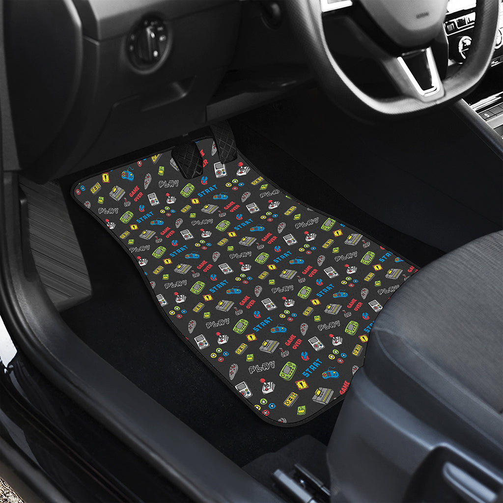 Video Game Gadgets Pattern Print Front and Back Car Floor Mats