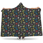 Video Game Gadgets Pattern Print Hooded Blanket