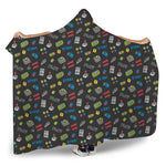 Video Game Gadgets Pattern Print Hooded Blanket