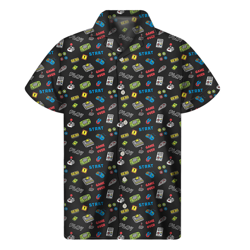 Video Game Gadgets Pattern Print Men's Short Sleeve Shirt