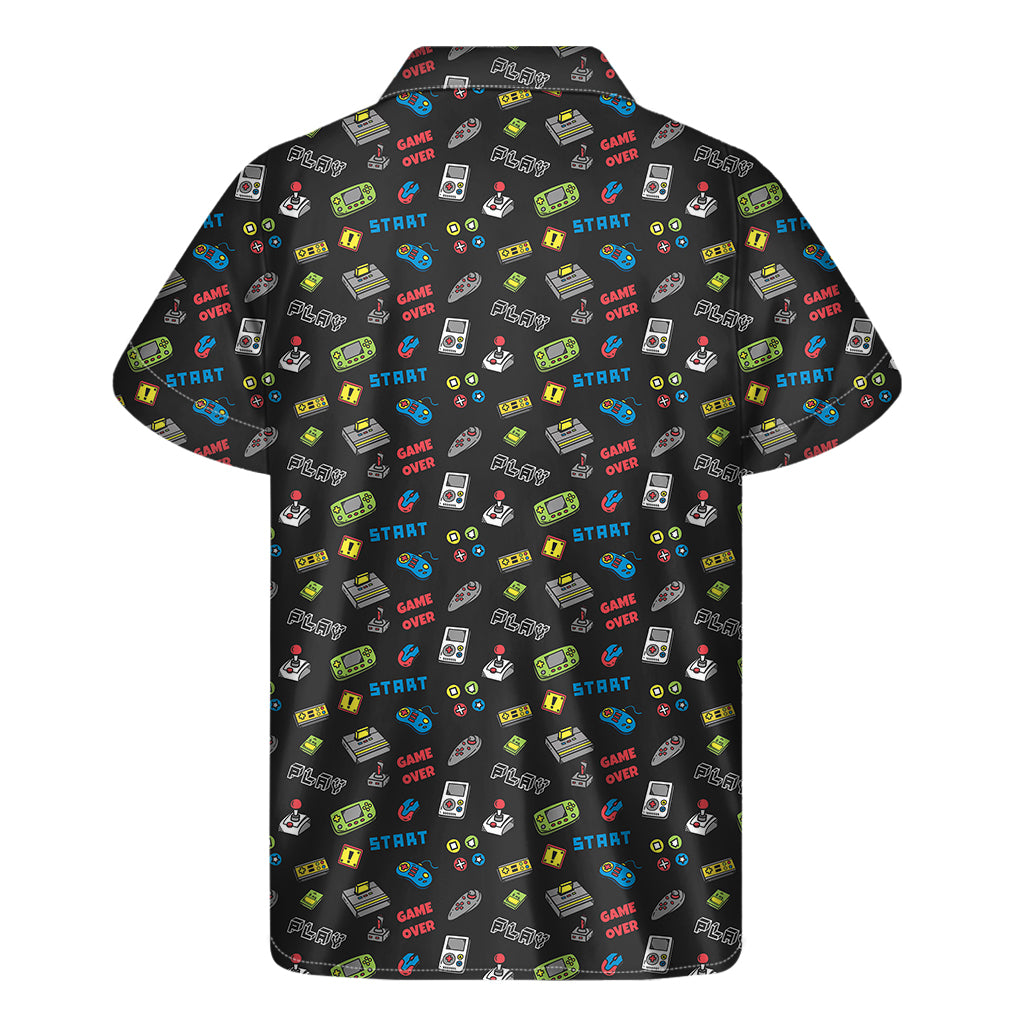 Video Game Gadgets Pattern Print Men's Short Sleeve Shirt