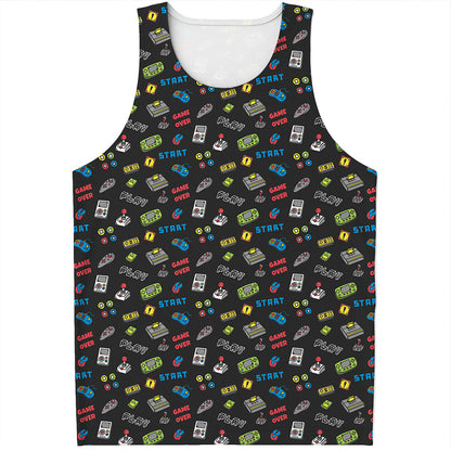 Video Game Gadgets Pattern Print Men's Tank Top