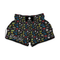Video Game Gadgets Pattern Print Muay Thai Boxing Shorts