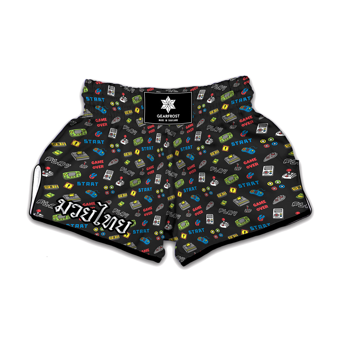 Video Game Gadgets Pattern Print Muay Thai Boxing Shorts