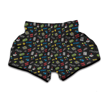 Video Game Gadgets Pattern Print Muay Thai Boxing Shorts