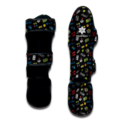 Video Game Gadgets Pattern Print Muay Thai Shin Guard