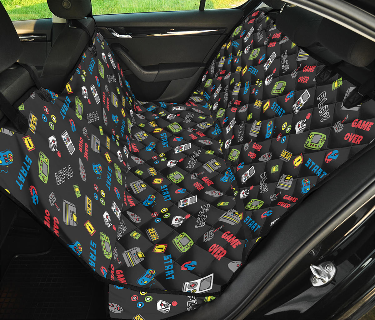Video Game Gadgets Pattern Print Pet Car Back Seat Cover