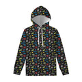 Video Game Gadgets Pattern Print Pullover Hoodie