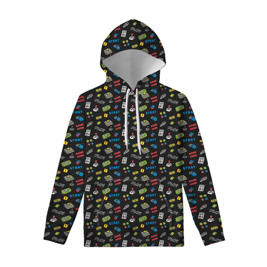 Video Game Gadgets Pattern Print Pullover Hoodie