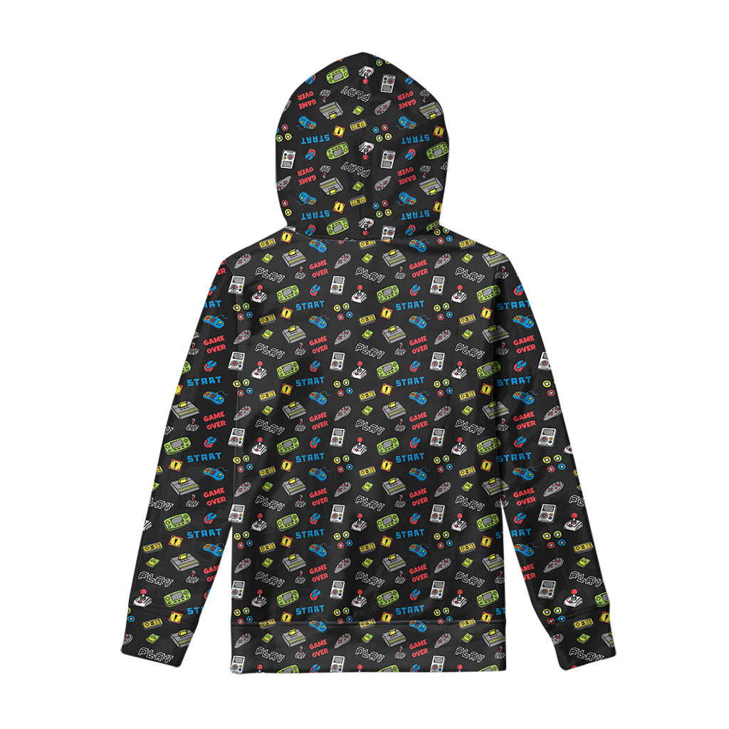 Video Game Gadgets Pattern Print Pullover Hoodie