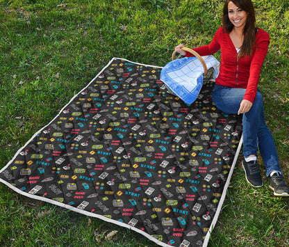 Video Game Gadgets Pattern Print Quilt