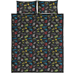 Video Game Gadgets Pattern Print Quilt Bed Set
