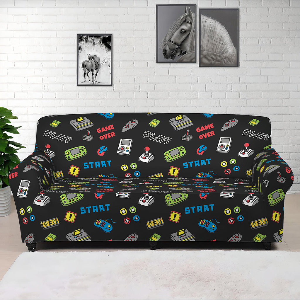 Video Game Gadgets Pattern Print Sofa Cover