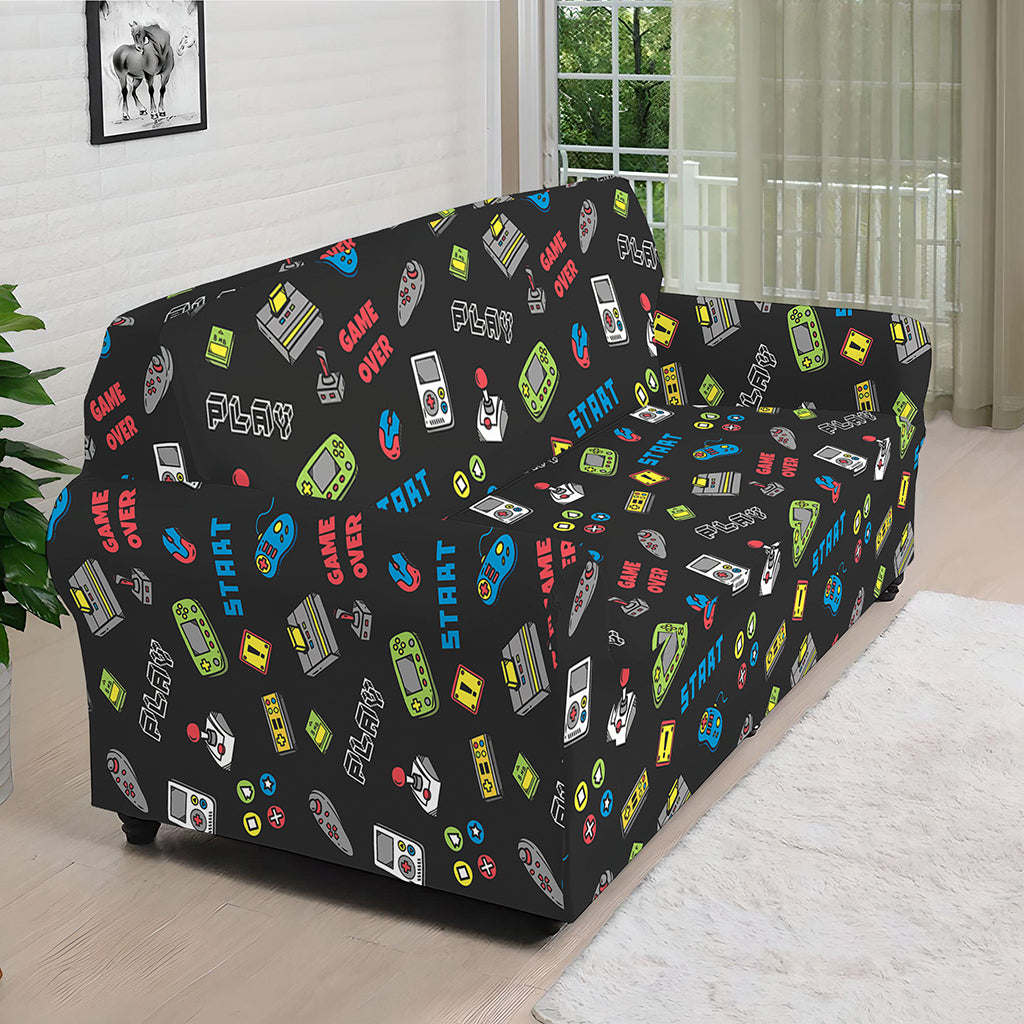 Video Game Gadgets Pattern Print Sofa Cover