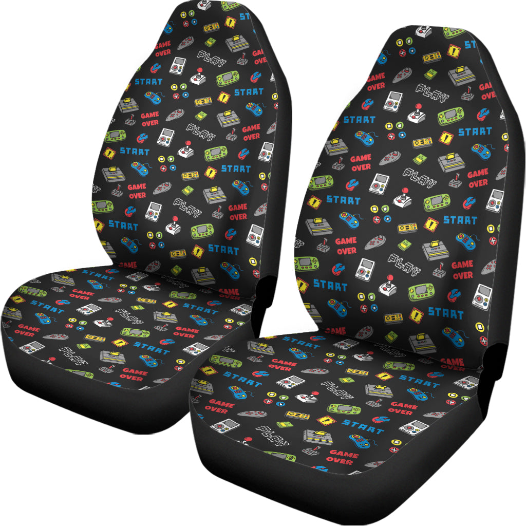 Video Game Gadgets Pattern Print Universal Fit Car Seat Covers