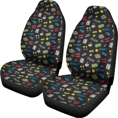 Video Game Gadgets Pattern Print Universal Fit Car Seat Covers