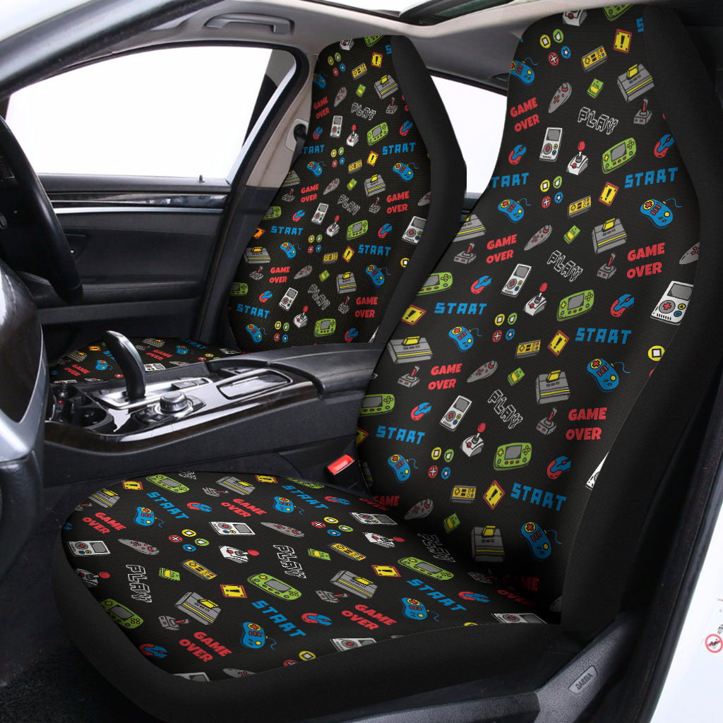 Video Game Gadgets Pattern Print Universal Fit Car Seat Covers