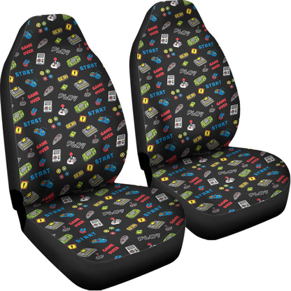 Video Game Gadgets Pattern Print Universal Fit Car Seat Covers