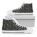 Video Game Gadgets Pattern Print White High Top Sneakers