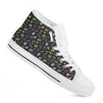 Video Game Gadgets Pattern Print White High Top Shoes
