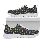 Video Game Gadgets Pattern Print White Sneakers