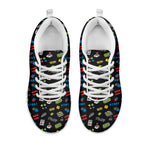 Video Game Gadgets Pattern Print White Sneakers