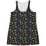 Video Game Gadgets Pattern Print Women's Racerback Tank Top