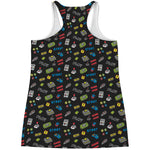 Video Game Gadgets Pattern Print Women's Racerback Tank Top
