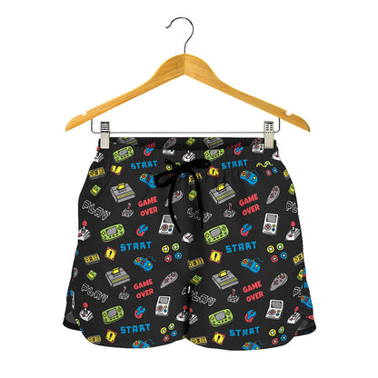 Video Game Gadgets Pattern Print Women's Shorts