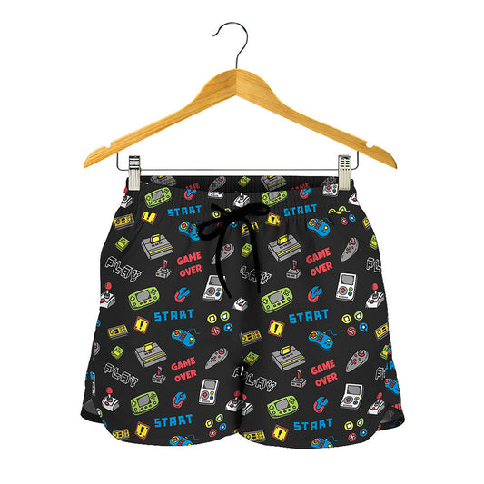 Video Game Gadgets Pattern Print Women's Shorts