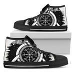 Viking Celtic Trinity Knot Print Black High Top Shoes