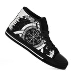 Viking Celtic Trinity Knot Print Black High Top Shoes